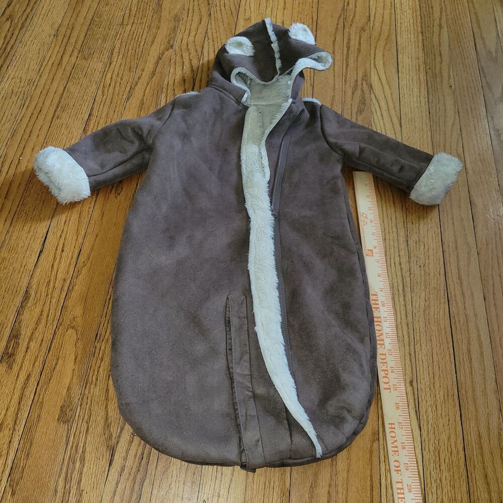 Baby Gap Brown Faux Suede Snowsuit Bunting Sack Unisex Shearing 6-12 Month